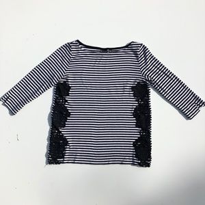 Rafaella Black and White Striped Shirt